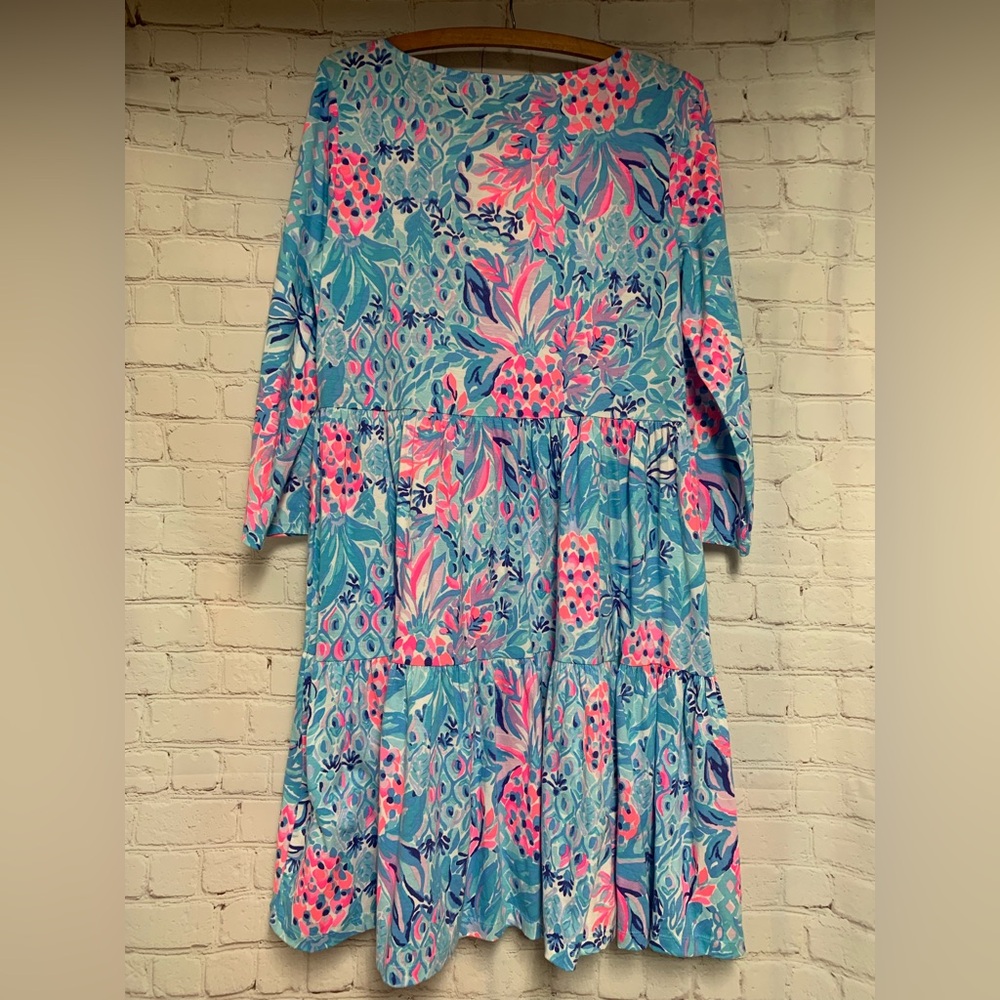 Lilly Pulitzer Zanzibar Blue Party Princess Geanna Swing Dress M - Picture 7 of 7